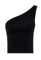 Bayan Siyah Cut-Out Detaylı Kısa Atlet