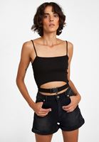 Bayan Siyah Toka Detaylı Kısa Atlet