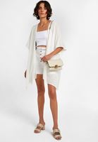 Bayan Beyaz Toka Detaylı Kısa Atlet