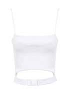 Bayan Beyaz Toka Detaylı Kısa Atlet