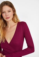 Bayan Mor Kruvaze Yaka Bluz