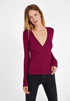 Bayan Mor Kruvaze Yaka Bluz