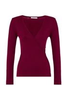 Bayan Mor Kruvaze Yaka Bluz