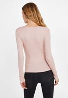 Bayan Pembe Kruvaze Yaka Bluz