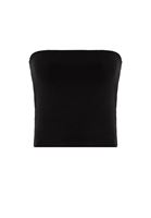 Bayan Siyah Straplez Crop Top