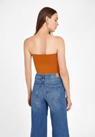 Bayan Turuncu Straplez Crop Top