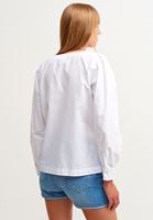 Bayan Beyaz  Balon Kol Detaylı Gömlek