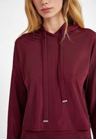 Bayan Bordo Uzun Kollu Crop Sweatshirt