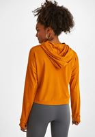 Bayan Turuncu Uzun Kollu Crop Sweatshirt