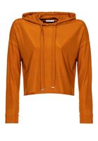 Bayan Turuncu Uzun Kollu Crop Sweatshirt