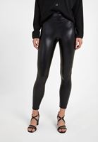 Bayan Siyah Yüksek Bel Parlak Tayt