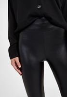 Bayan Siyah Yüksek Bel Parlak Tayt