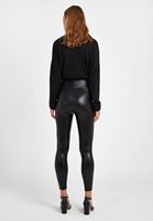 Bayan Siyah Yüksek Bel Parlak Tayt