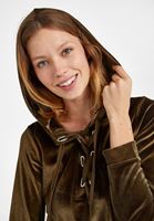 Bayan Yeşil Yumuşak Tuşeli Sweatshirt