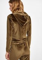 Bayan Yeşil Yumuşak Tuşeli Sweatshirt