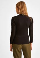 Bayan Siyah Kolları Büzgü Detaylı Bluz