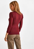 Bayan Bordo Kolları Büzgü Detaylı Bluz
