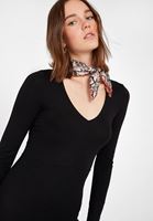 Bayan Siyah V Yaka Uzun Elbise