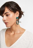 Bayan Yeşil Sallantılı Küpe