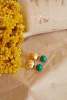 Bayan Çok Renkli Taş Uçlu Sallantılı Küpe