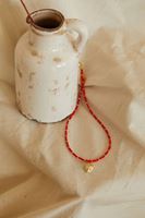 Bayan Çok Renkli Metal Uçlu Boncuk Kolye