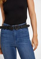 Bayan Siyah Çift Tokalı Kemer