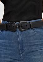 Bayan Siyah Çift Tokalı Kemer