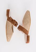 Bayan Krem Toka Detaylı Hasır Terlik