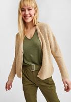 Bayan Krem Düğme Detaylı Örme Hırka