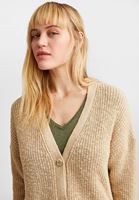 Bayan Krem Düğme Detaylı Örme Hırka