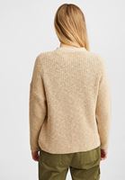 Bayan Krem Düğme Detaylı Örme Hırka