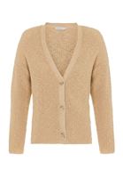 Bayan Krem Düğme Detaylı Örme Hırka