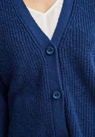 Bayan Lacivert Düğme Detaylı Örme Hırka