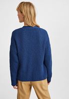 Bayan Lacivert Düğme Detaylı Örme Hırka