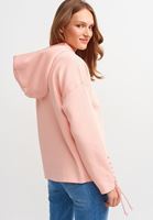 Bayan Pembe Kol Detaylı Kapüşonlu Sweatshirt