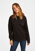 Bayan Siyah Uzun Kollu Kapüşonlu Sweatshirt