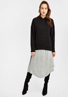 Bayan Siyah Uzun Kollu Kapüşonlu Sweatshirt