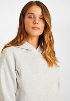 Bayan Gri Uzun Kollu Kapüşonlu Sweatshirt