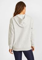 Bayan Gri Uzun Kollu Kapüşonlu Sweatshirt