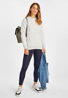 Bayan Gri Uzun Kollu Kapüşonlu Sweatshirt