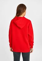 Bayan Kırmızı Uzun Kollu Kapüşonlu Sweatshirt