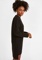 Bayan Siyah Midi Boy Sweat Elbise