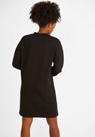 Bayan Siyah Midi Boy Sweat Elbise