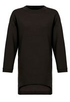 Bayan Siyah Midi Boy Sweat Elbise