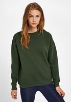 Bayan Yeşil Sıfır Yaka Uzun Kollu Sweatshirt