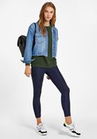 Bayan Yeşil Sıfır Yaka Uzun Kollu Sweatshirt