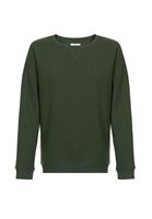 Bayan Yeşil Sıfır Yaka Uzun Kollu Sweatshirt