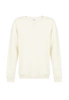 Bayan Krem Sıfır Yaka Uzun Kollu Sweatshirt