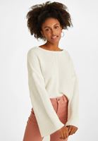 Bayan Krem Bisiklet Yaka Kazak