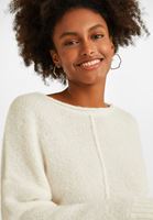 Bayan Krem Bisiklet Yaka Kazak